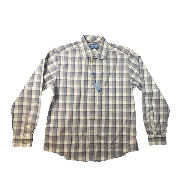 Egara Other - Egara Men's XL NWT Purple Plaid Non-Iron Slim Fit LS Dress Shirt SEE DESCRIPTION